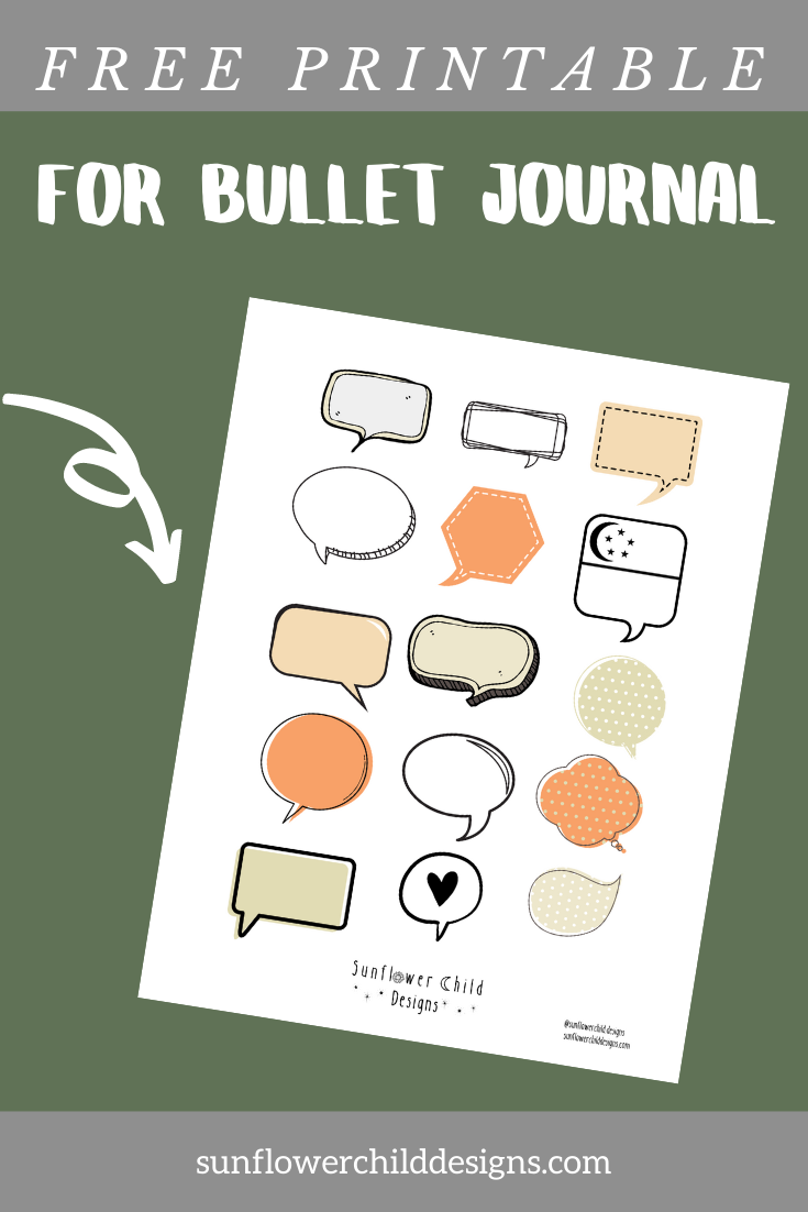 Speech Bubble FREE Printable Stickers for Bullet Journal